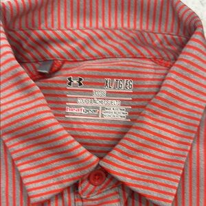 Under Armour Men's Red and Gray Striped Shirt